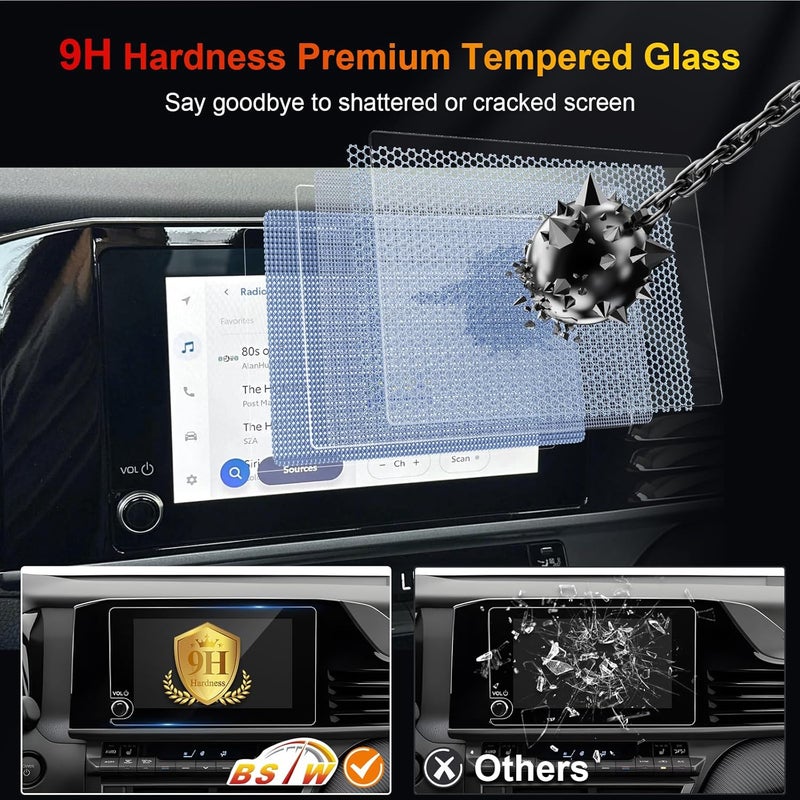 BSTW for 2025 Camry Screen Protector for 2025 Toyota Camry LE SE 8-In Touchscreen for 2025 Toyota Camry Hybrid EV Accessories Anti Scratch Tempered Glass Protective Film - Image 4